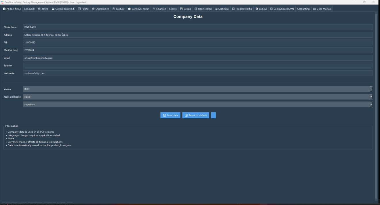 FMS dashboard with production KPIs and daily control overview